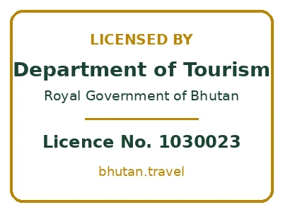 Licensed by the Department of Tourism, Royal Government of Bhutan – Licence No. 1030023